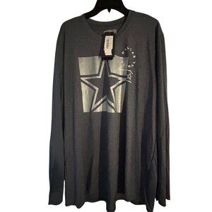 Dallas Cowboys Fanatics Long-Sleeve Graphic T-Shirt 2XL Navy Blue Cotton Blend O